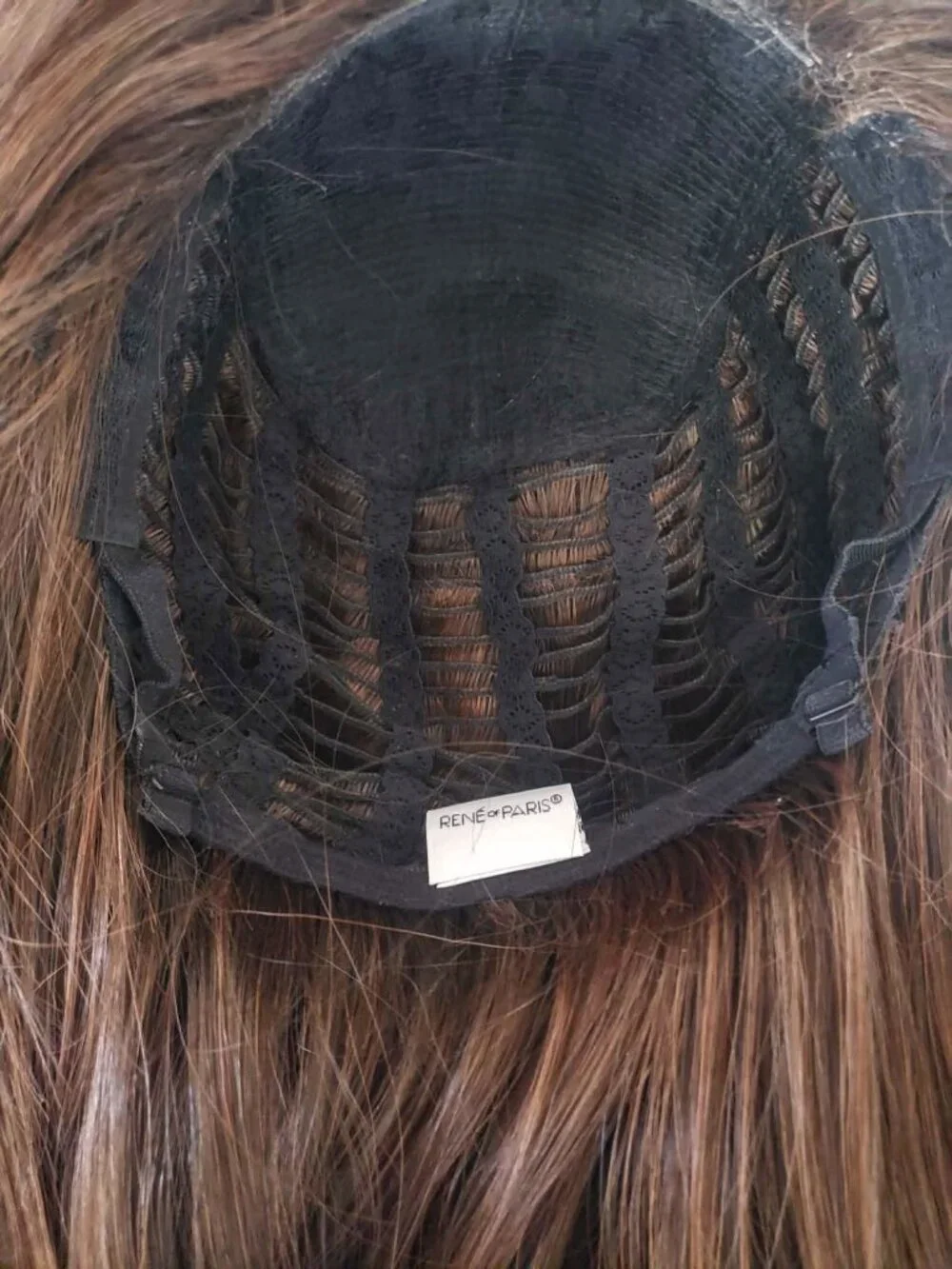 RENE of PARIS LAINE Wig - Long Synthetic w/ bangs added - Ginger Brown - EUC
